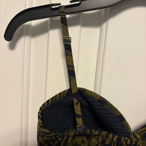 Maple Anthropologie Dress Size 2 Silk Green Navy Sweetheart Geometric Mini Lined - Picture 10 of 16